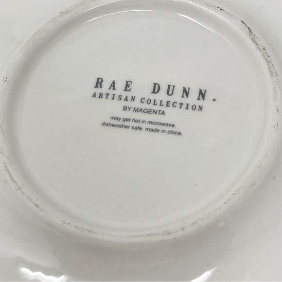 RAE DUNN Set Of 2 Two Round Cheese Plates Gouda & Goat 6” Round Ivory Shiny - Picture 5 of 5